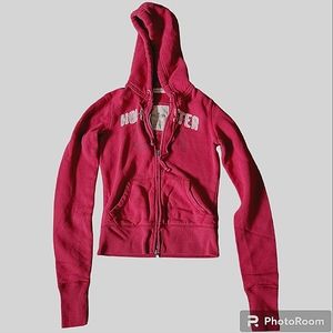 Hollister zip up hoodie hot pink small